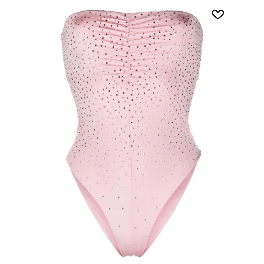 Forte Forte
rhinestone-embellished strapless swimsuit NWT